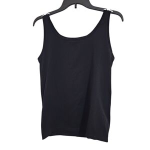 White House Black Market Basic Black Tank Top Sleeveless Thick Straps Women's L